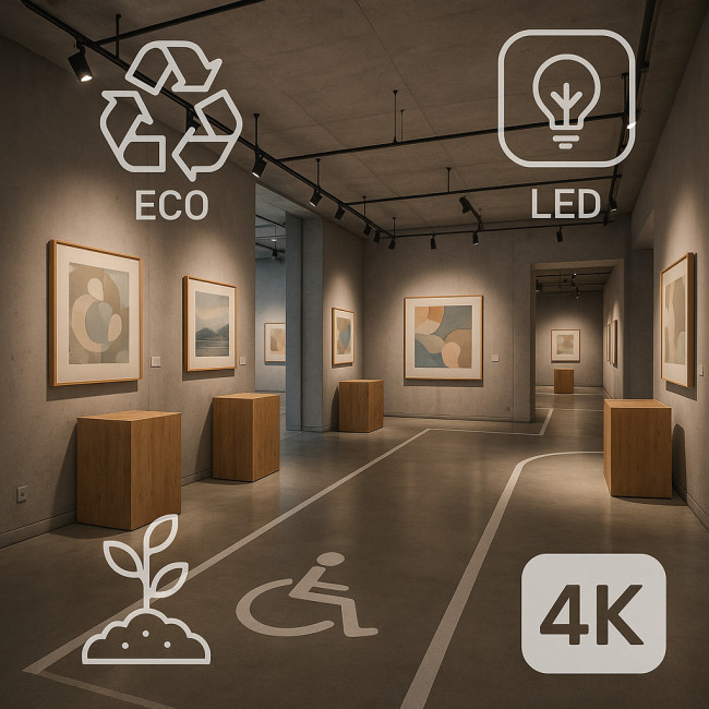 VR scene of accessible, eco-friendly exhibition