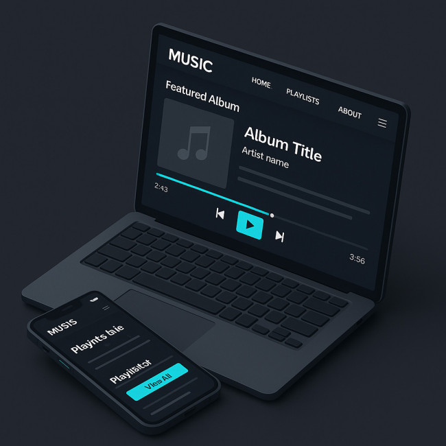 Accessible color palette concept for a music site