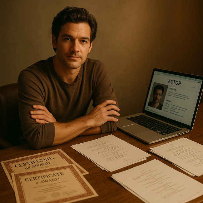 Actor revising bio with new credits