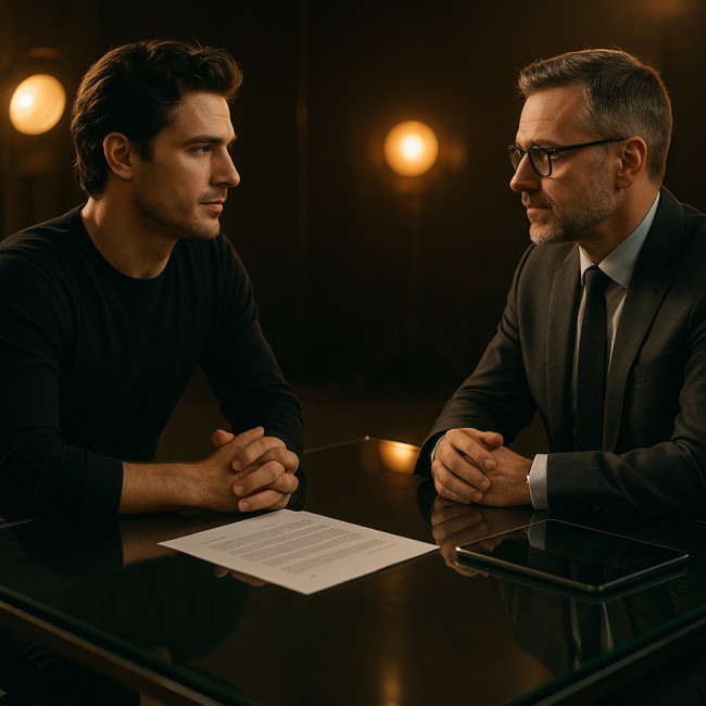 Actor and producer negotiating day rate