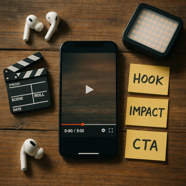 smartphone paused at thirty seconds amid video gear
