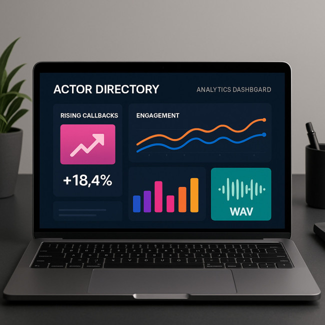 Actor directory dashboard showing rising engagement metrics
