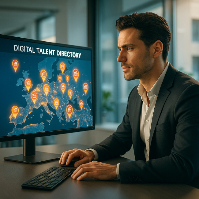 Actor reviews geo-targeted locations on talent directory