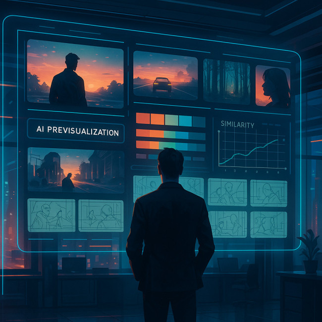 Creative director using an AI dashboard for video style matching