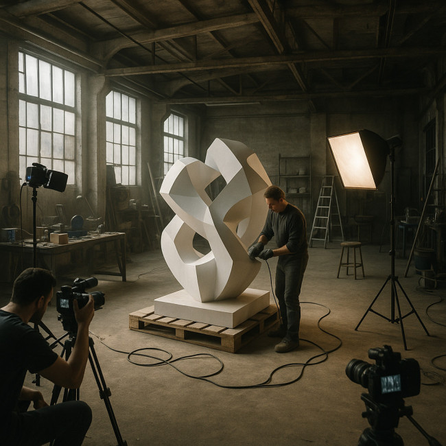 Artist studio during corporate commission