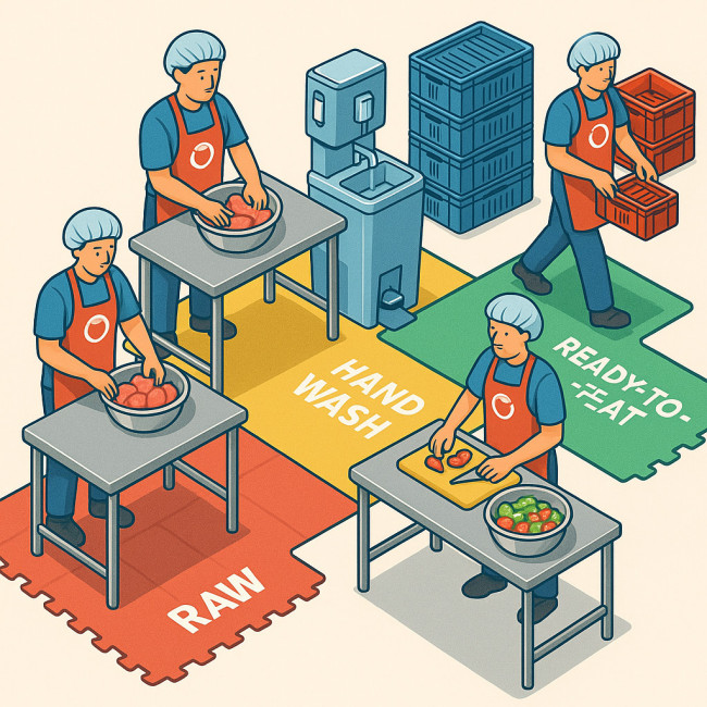 food-safe zone layout on build day