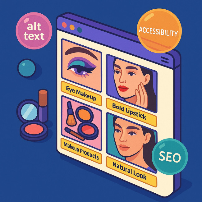 Illustration of captions and alt tags boosting gallery SEO