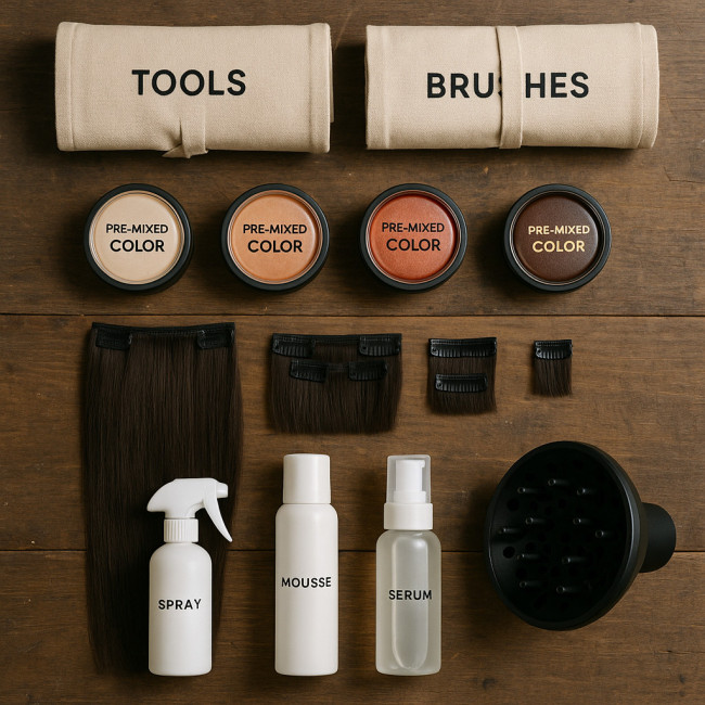 Chrono-styling toolkit flatlay
