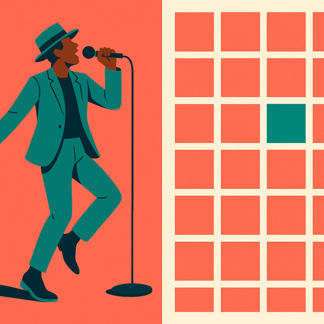 Performer costume matching thumbnail color palette