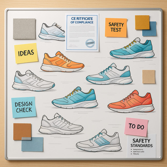 Creative workflow board with safety checkpoints