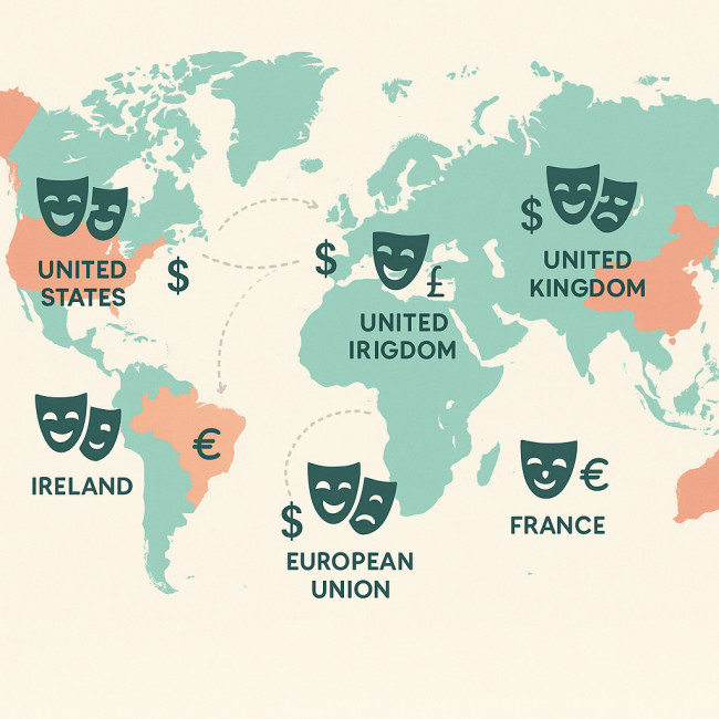 Infographic world map of 2025 cultural grants