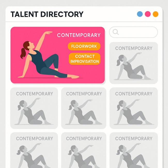 Highlighted dancer card with niche tags outranking generic listings
