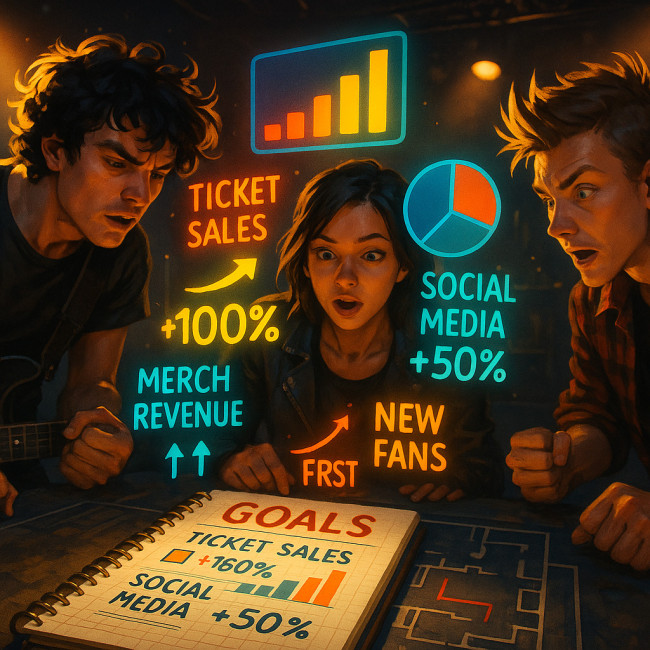 illustration of debut concert planning with KPIs