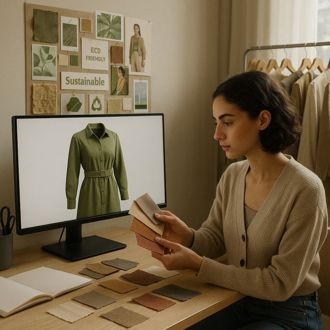 designer evaluating 3D garment mockup