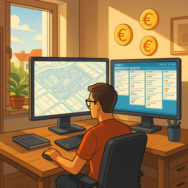 freelance draftsman managing subdivision retainer work