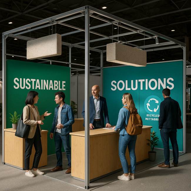 Sustainable modular exhibition booth with eco-smart materials