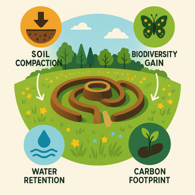 Infographic of ecological metrics for land art