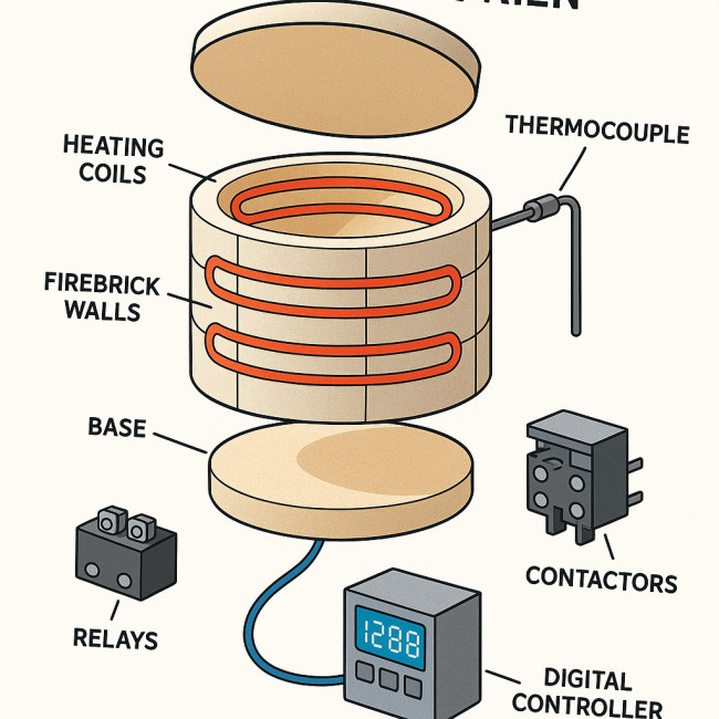 Infographic of kiln parts for routine maintenance