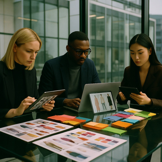 fashion recruiters reviewing portfolios