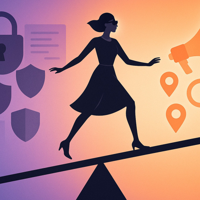 female model illustration balancing privacy and reach