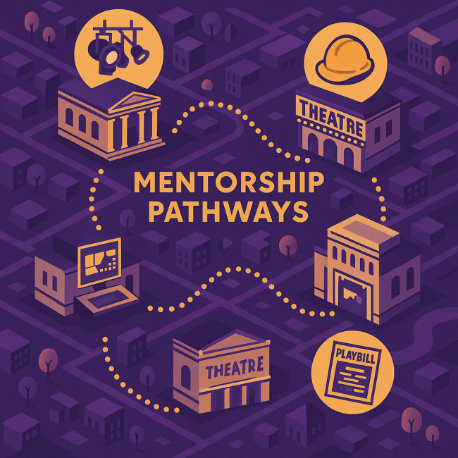 infographic map of theatres offering mentorships