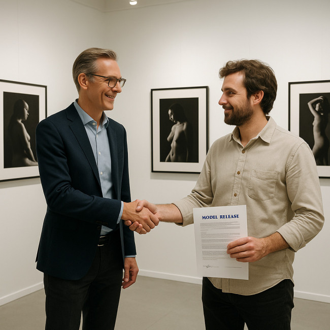 Gallery curator approves photographer's privacy-forward release