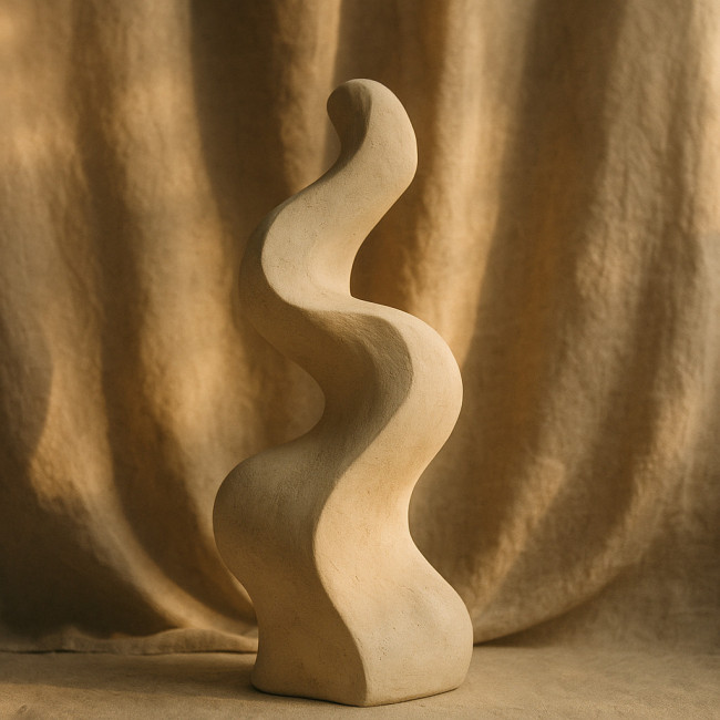 Fine-art nude silhouette against textured linen backdrop