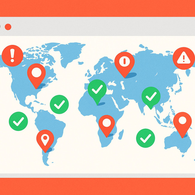 Illustration of correct and incorrect geo-tag placements