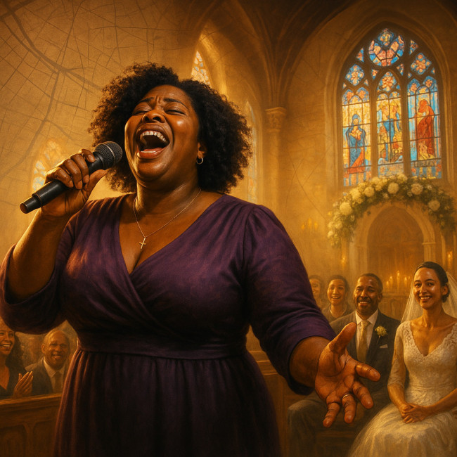 Gospel soloist performing at Chicago wedding