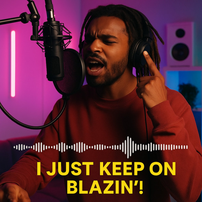 hip-hop vocalist recording a freestyle snippet