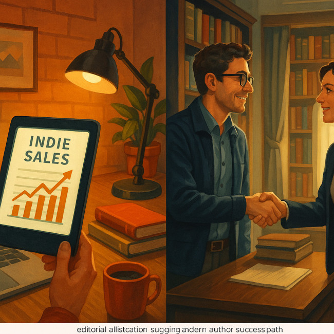 Hybrid author balancing indie and traditional success
