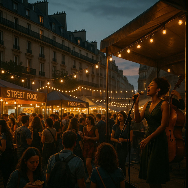 Jazz singer at Paris street festival after fast shortlist booking