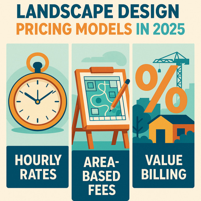 Infographic comparing hourly, area-based and value billing models