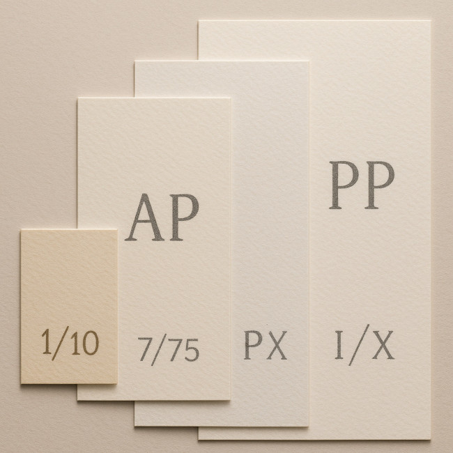 infographic of limited-edition numbering systems