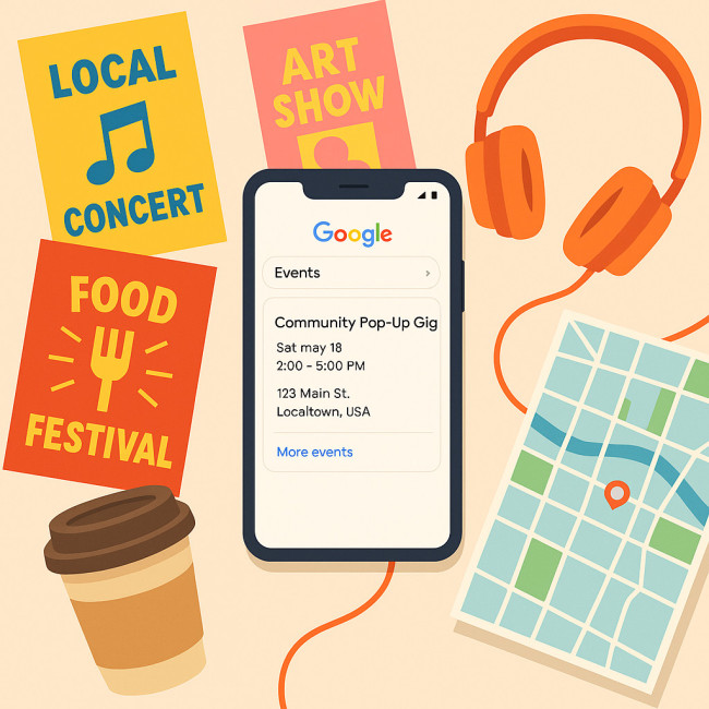 smartphone with pop-up gig listing