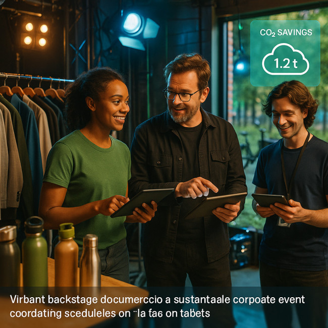 Low-carbon event workflow backstage scene