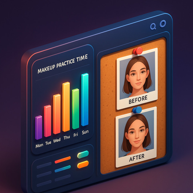 Digital dashboard tracking makeup drill progress