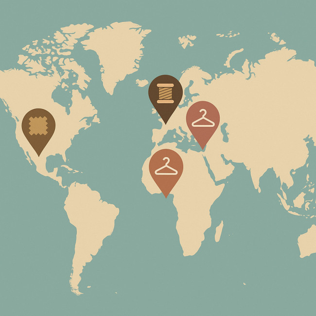 World map with key trade fair cities