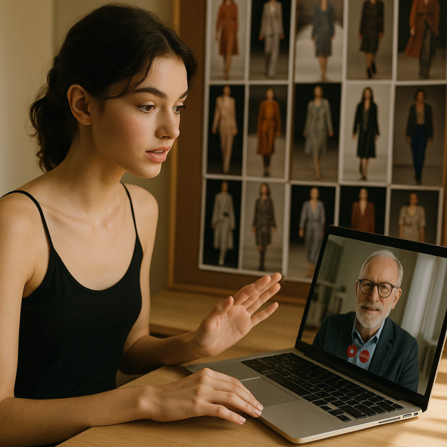 Aspiring model video call with mentor