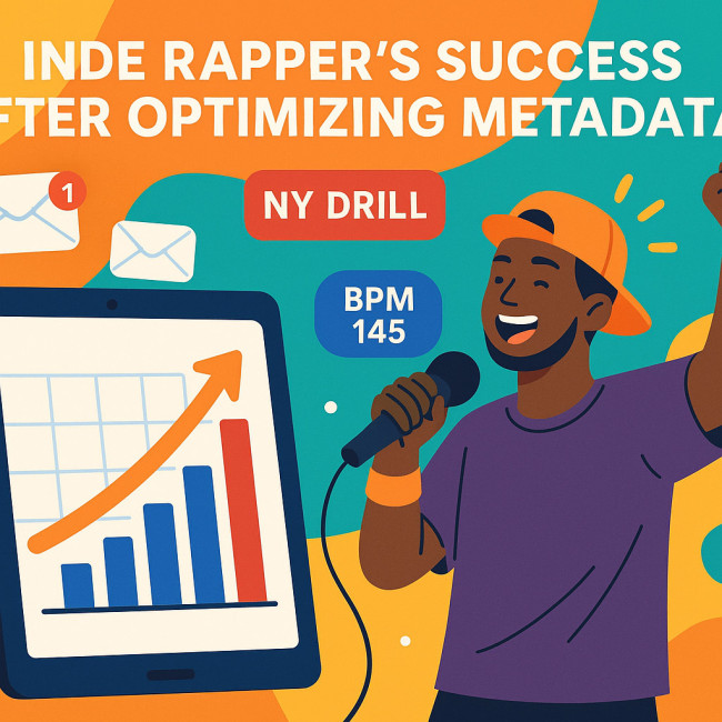 Indie rapper celebrating increased scout enquiries after metadata optimization