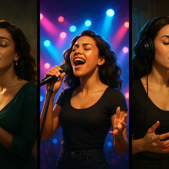 Singer portraying jazz, pop and soundtrack performances