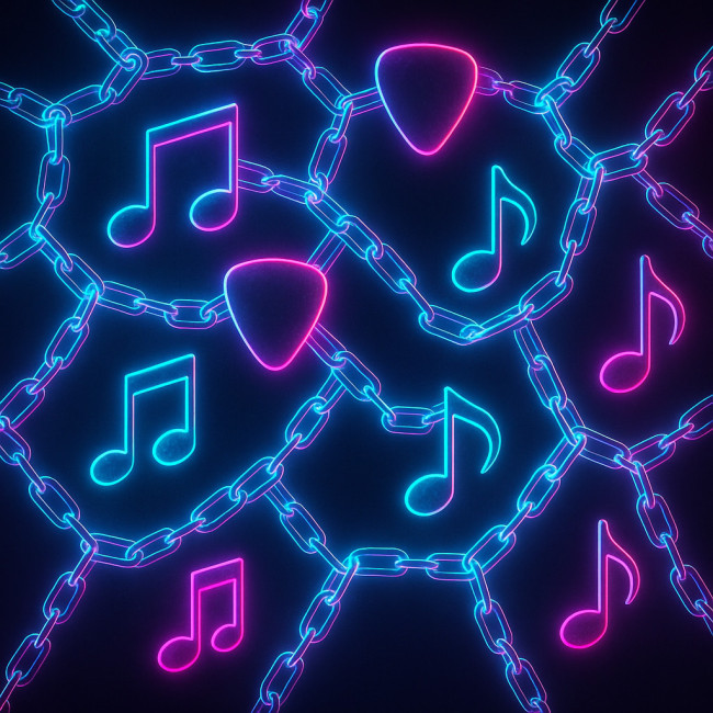 Illustration of music-themed backlink network