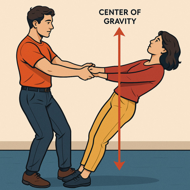 Partner counterbalance drill illustration