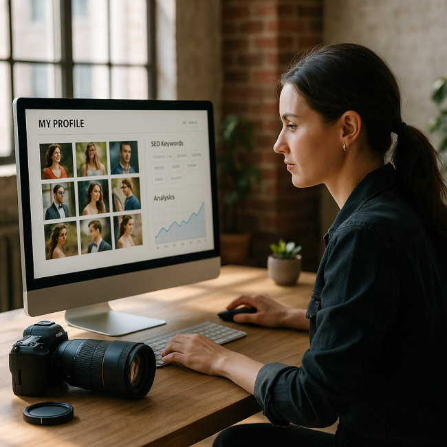 Photographer optimising online directory profile