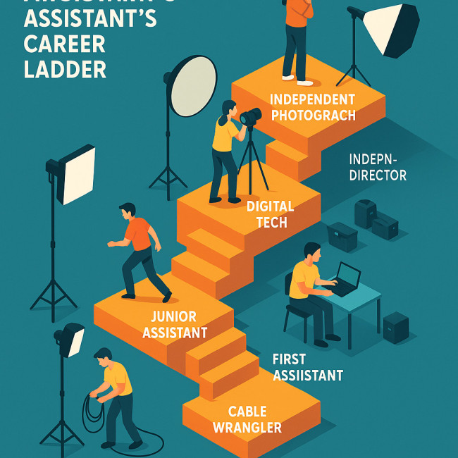 Illustration of photography assistant career ladder