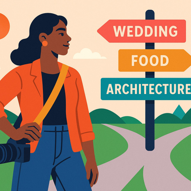Illustration of photographer choosing a niche