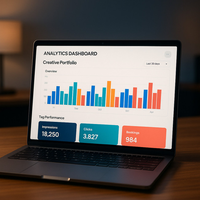 Analytics dashboard showing tag performance metrics