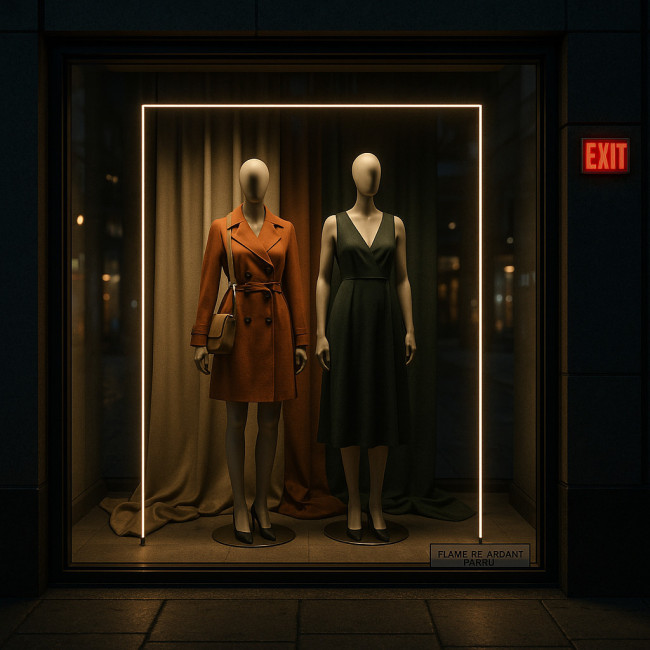 Fire-safe retail window display