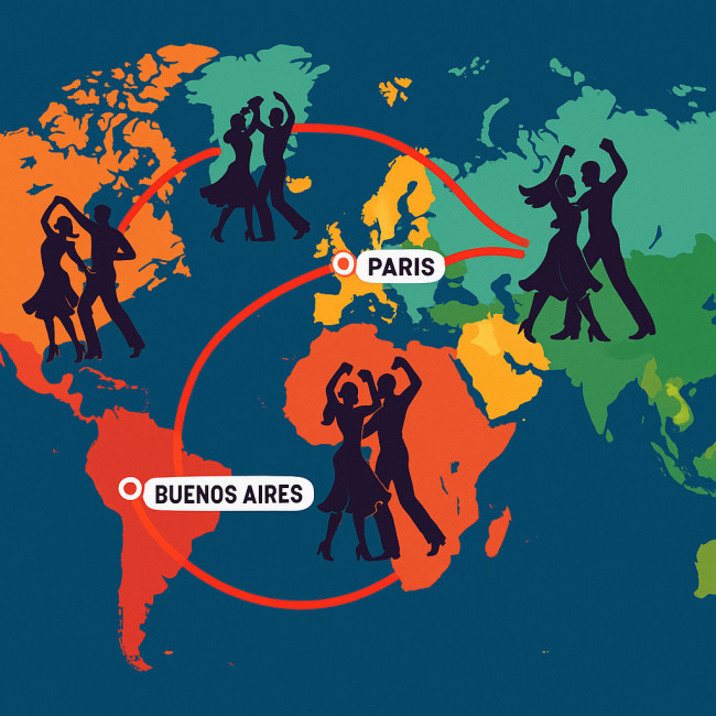 Map showing salsa dancer city targeting strategy