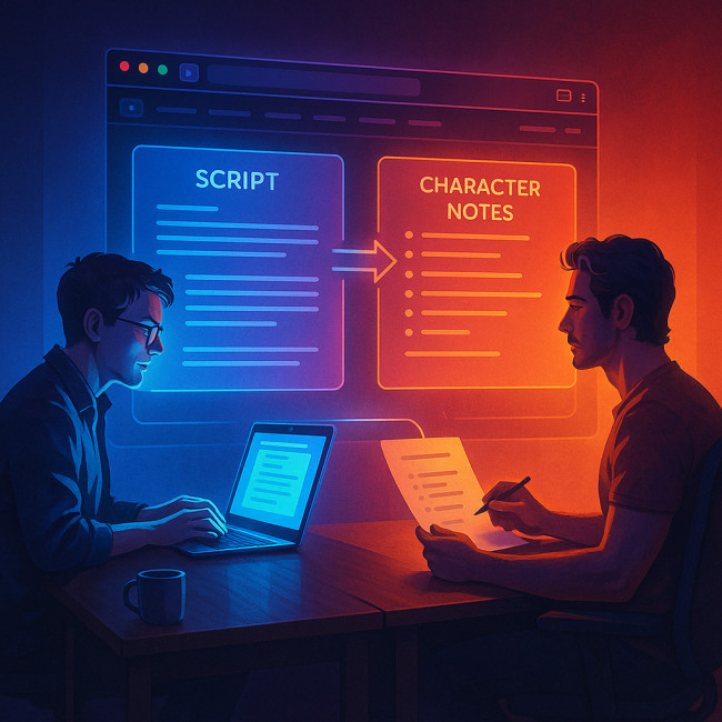 Screenwriter and actor connected through online platform